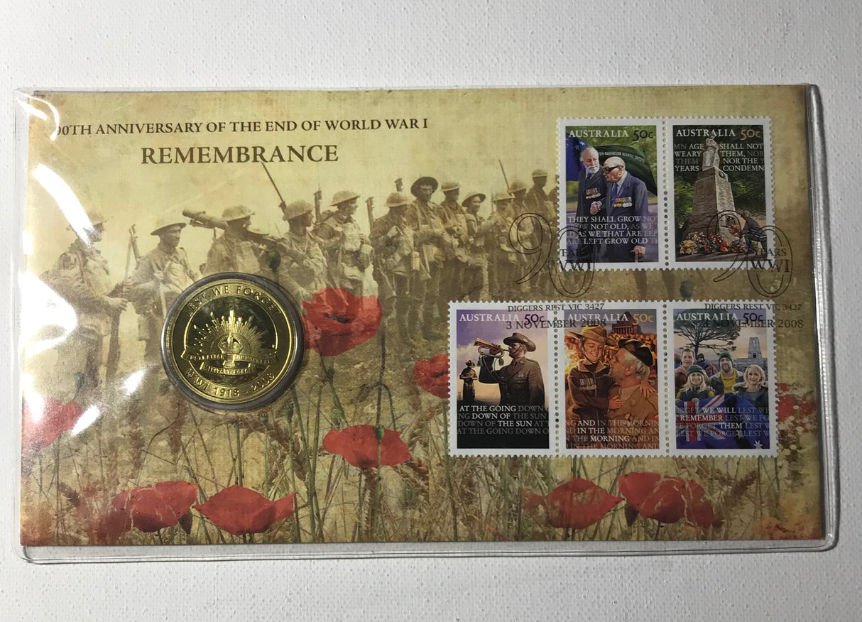 2008 $1 90th Anniversary of the End of World War I Remembrance PNC