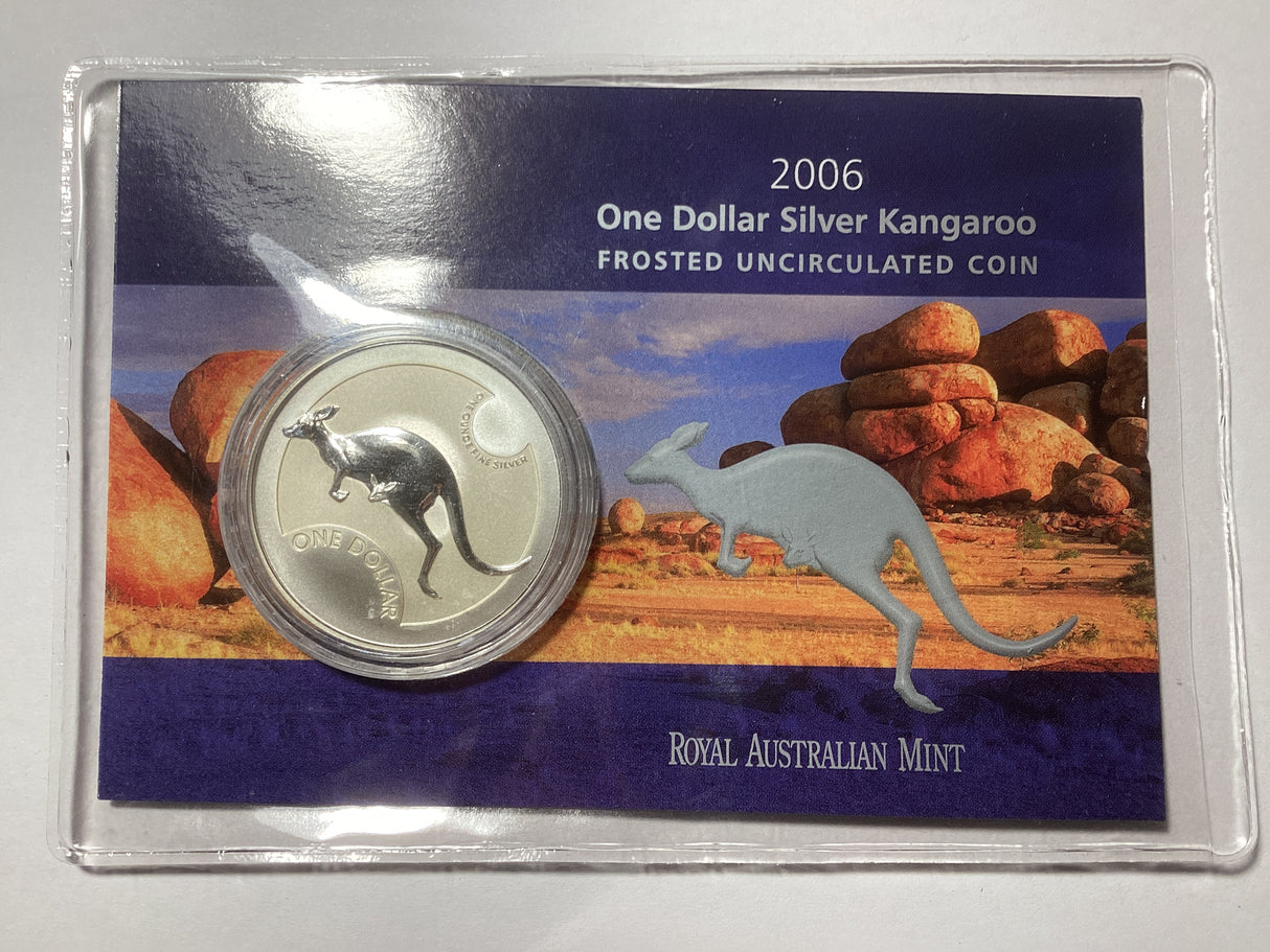 2006 $1 Silver Kangaroo Frosted Uncirculated Coin