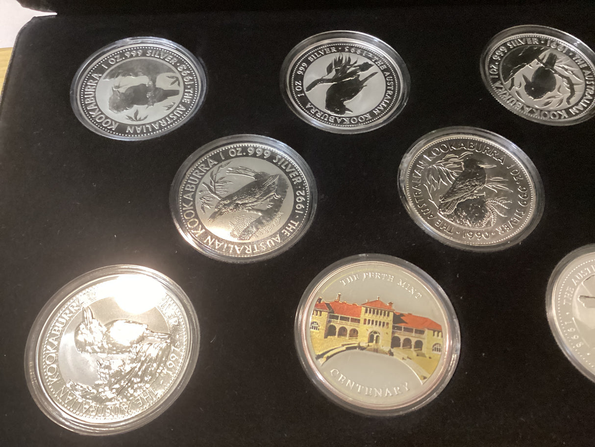 The Australian Silver Kookaburra Coin Collection. 11 ounces of pure silver