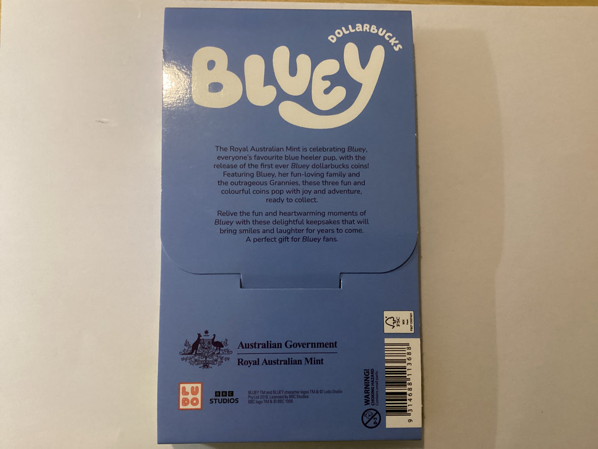 2024 Bluey $1 Coloured Three Coin Collection