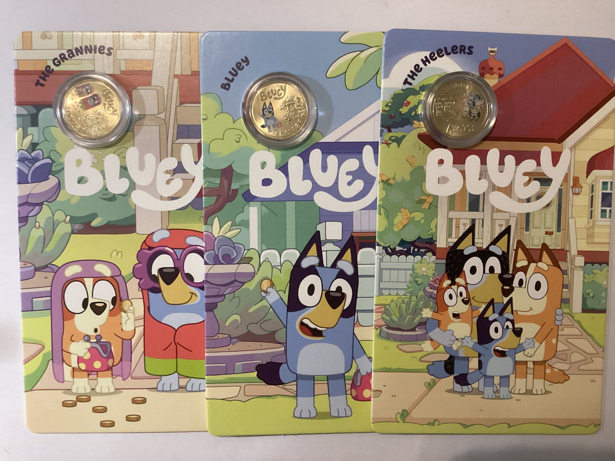 2024 Bluey $1 Coloured Three Coin Collection