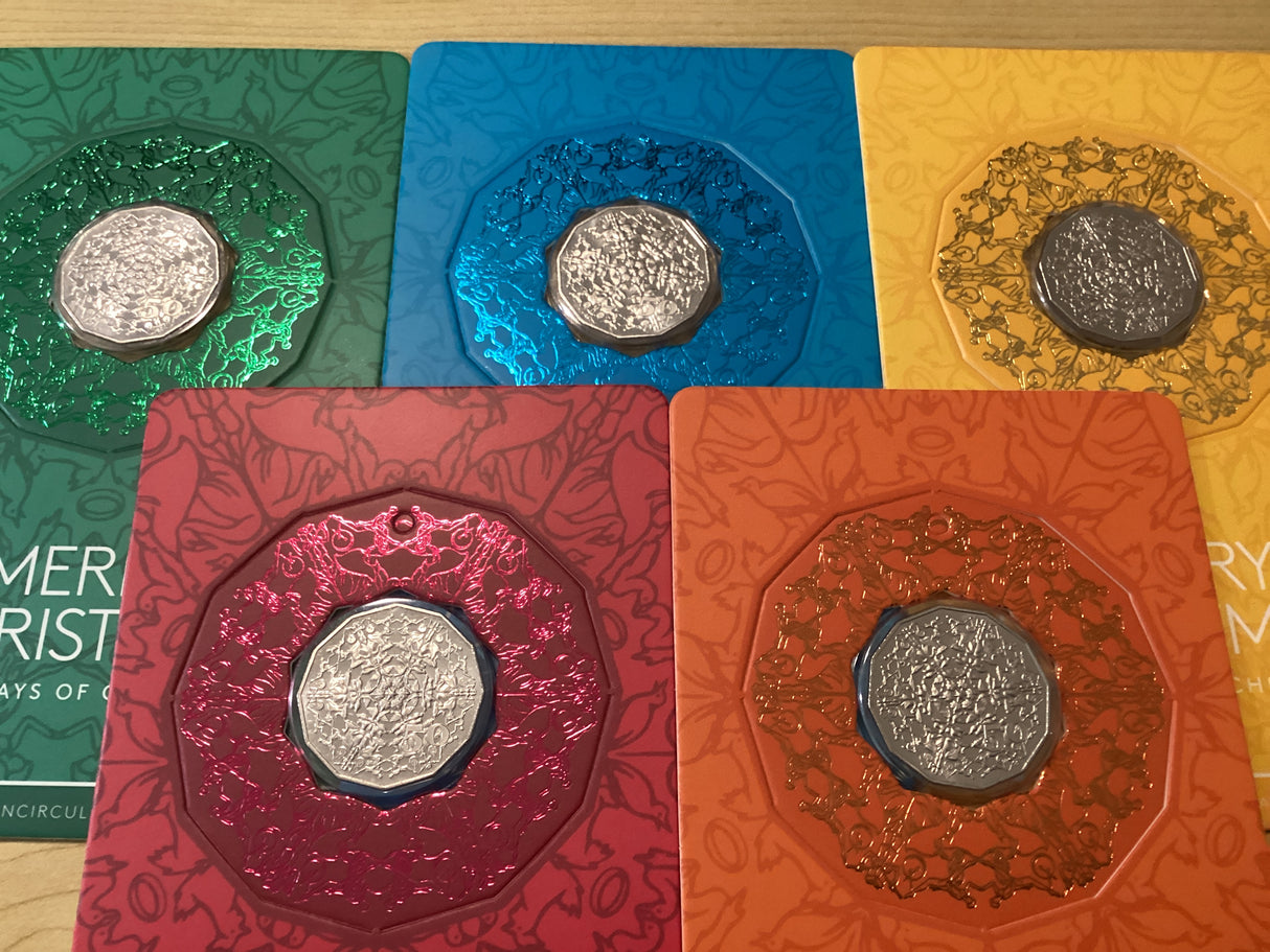 2019 50c Merry Christmas Carded Coins - Full Set