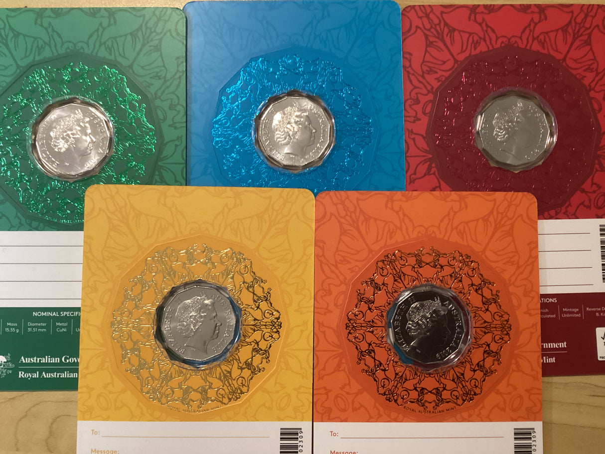 2019 50c Merry Christmas Carded Coins - Full Set