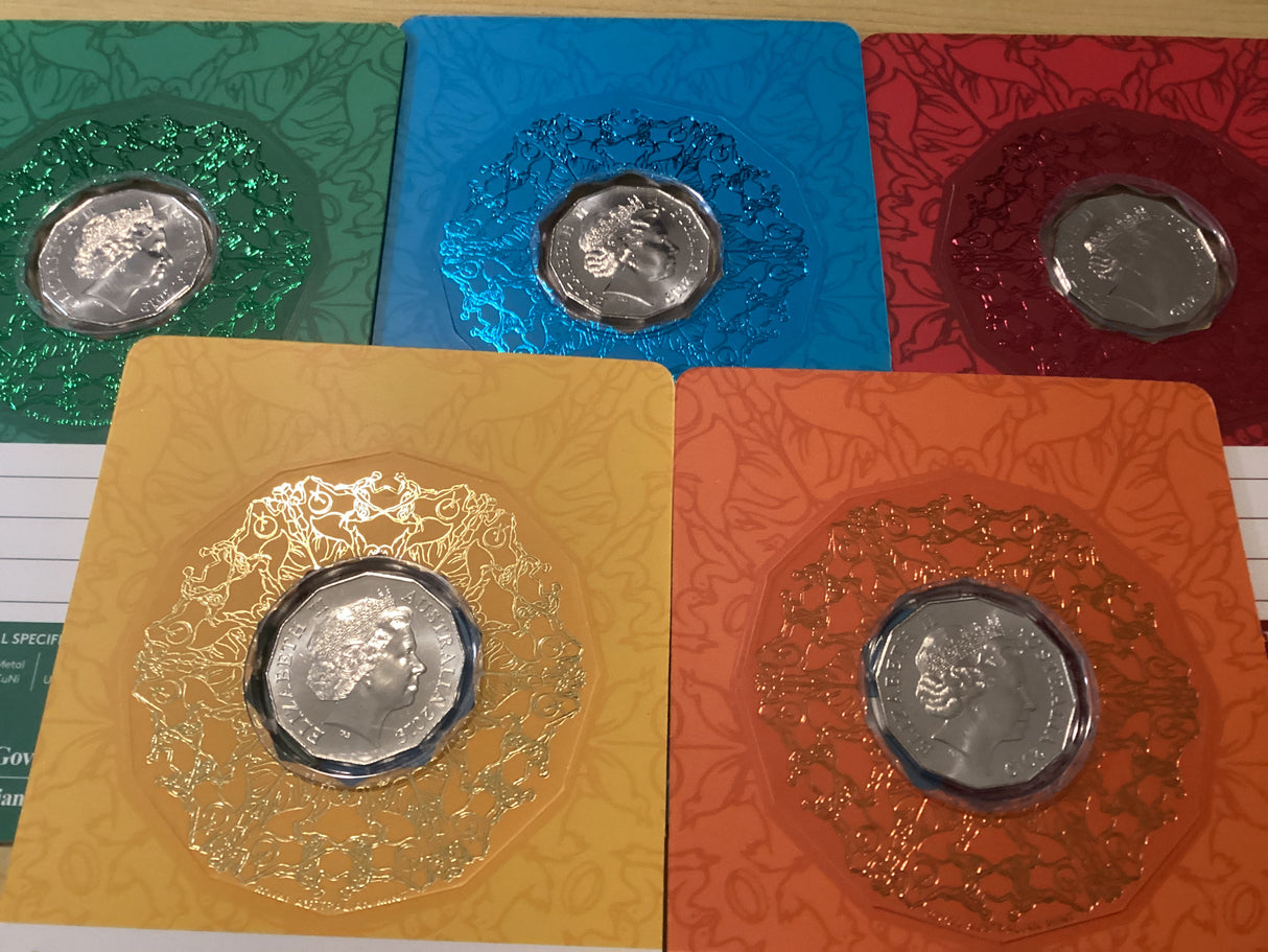 2019 50c Merry Christmas Carded Coins - Full Set