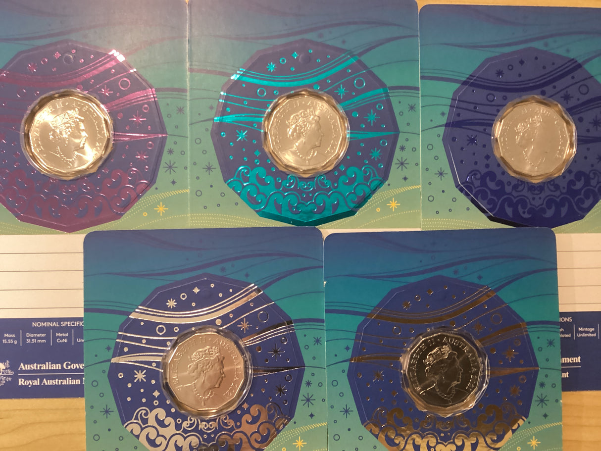 2021 50c Merry Christmas Carded Coins - Full Set