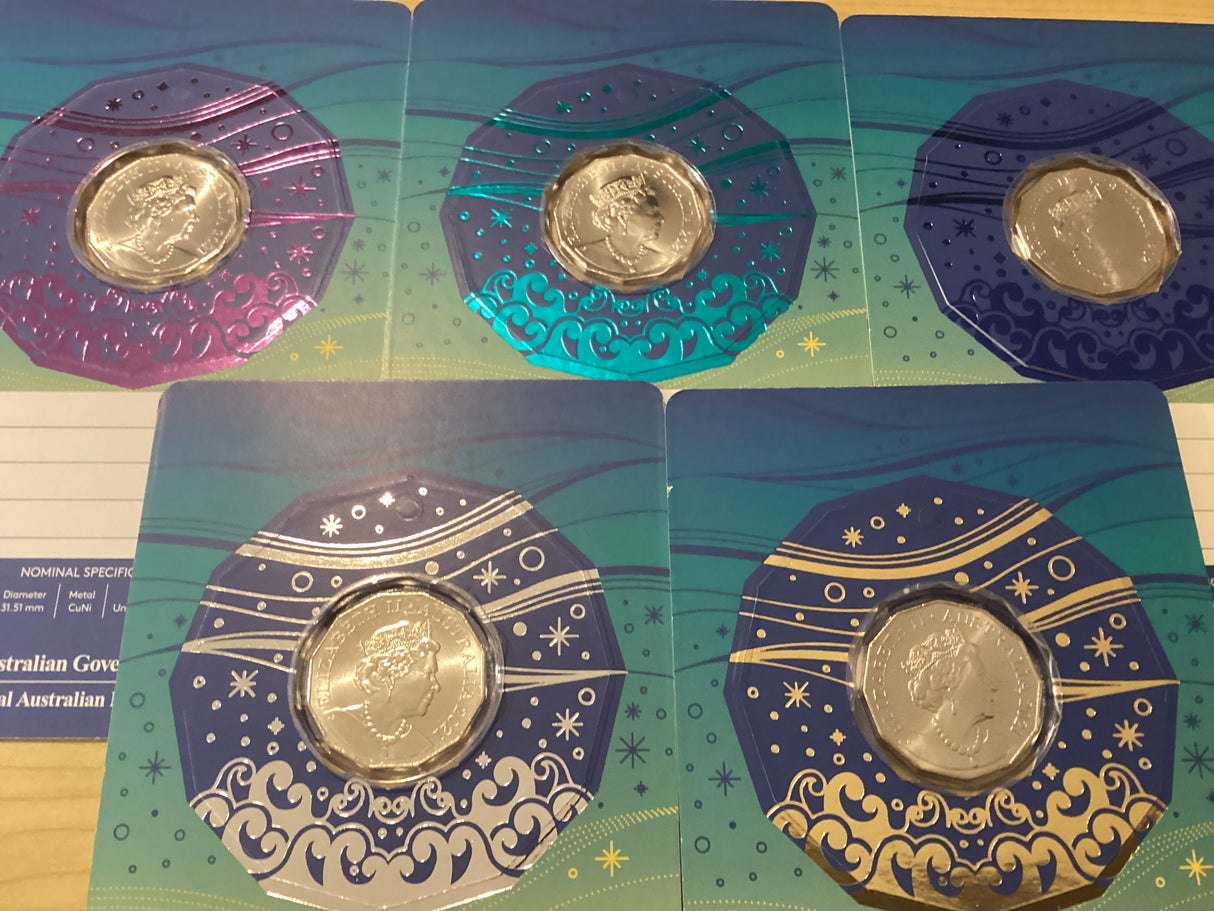 2021 50c Merry Christmas Carded Coins - Full Set