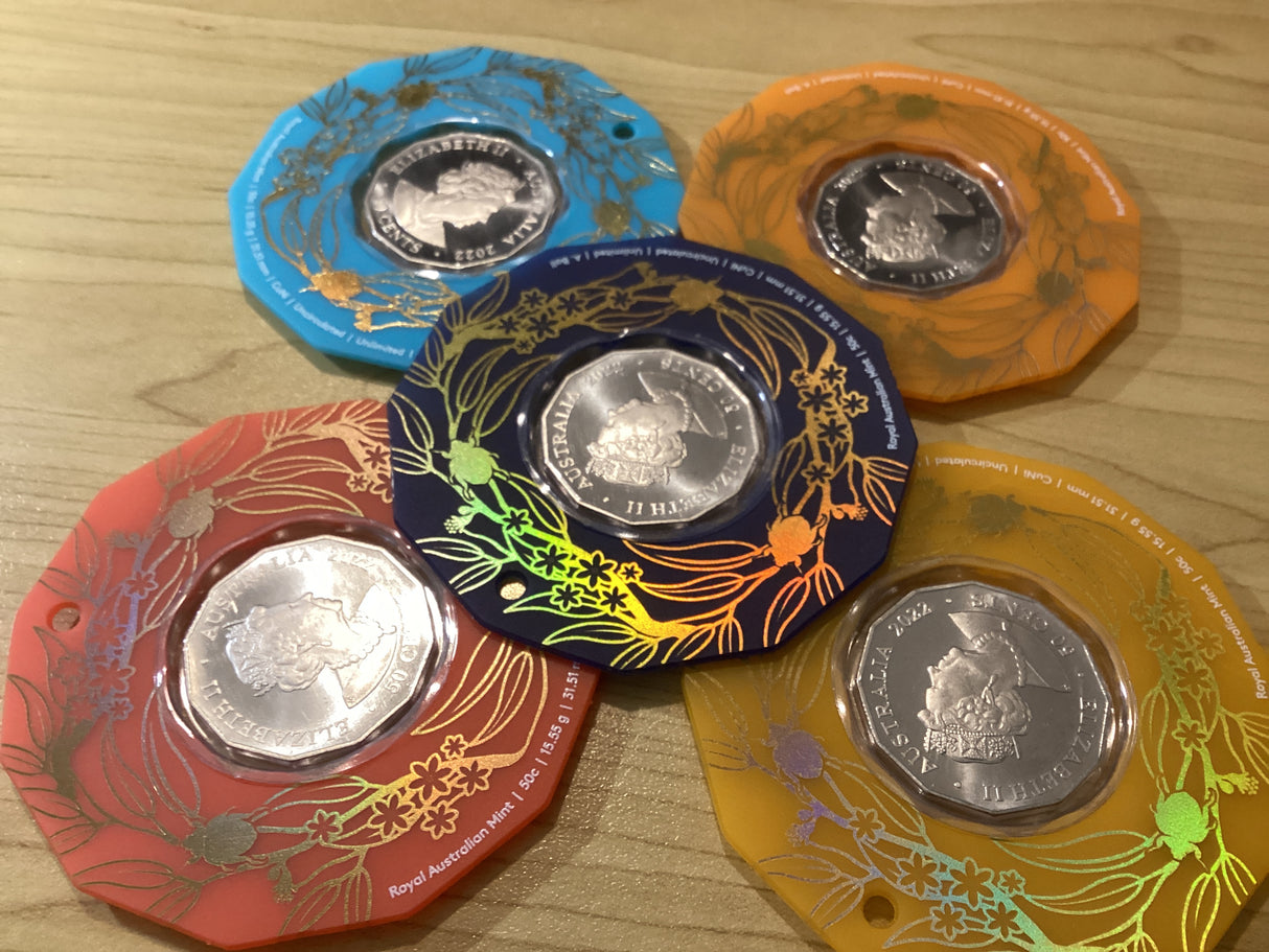 2022 50c Merry Christmas Carded Coins - Full Set