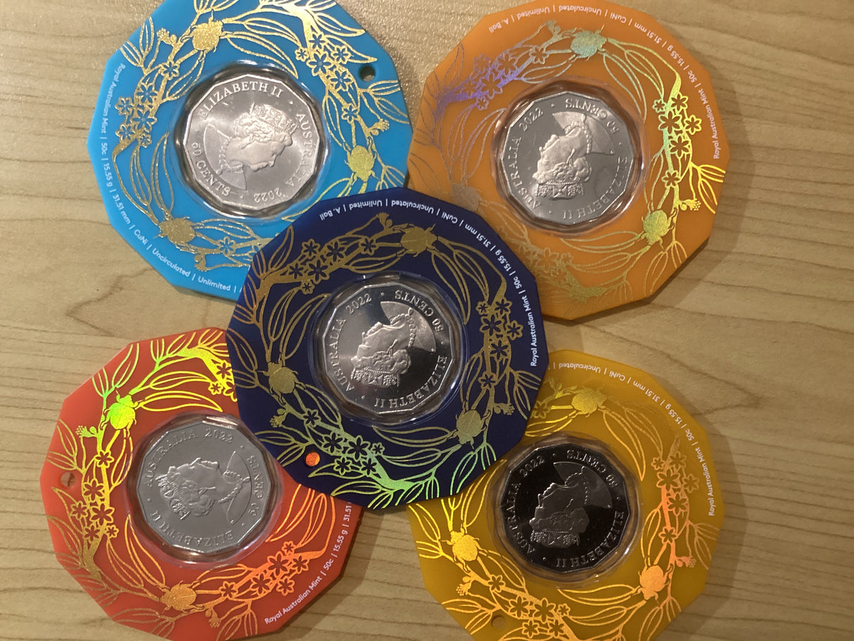 2022 50c Merry Christmas Carded Coins - Full Set