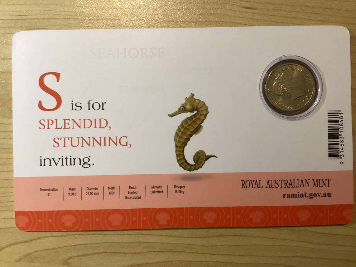 2016 $1 S is for Stunning Coloured Carded Coin