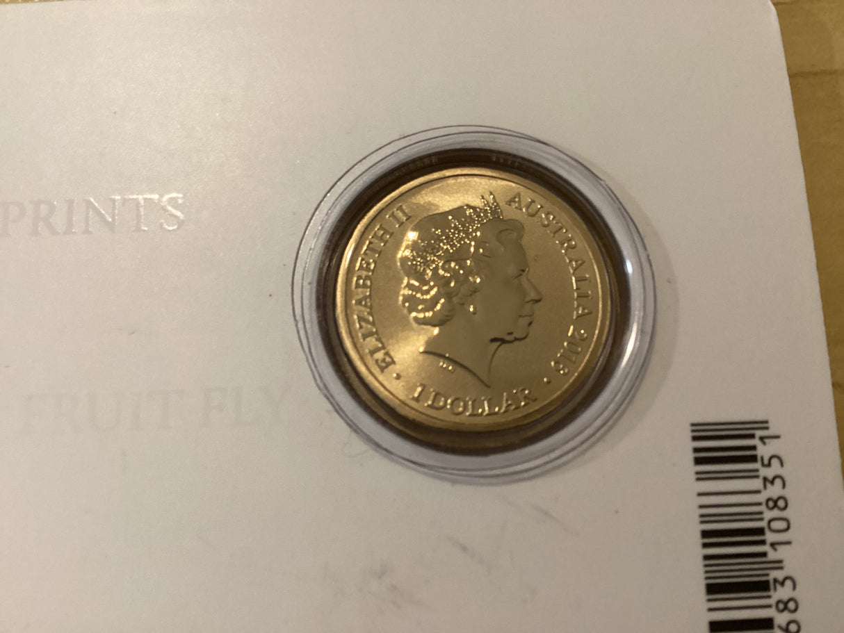 2016 $1 F is for Flying Fox Coloured Carded Coin