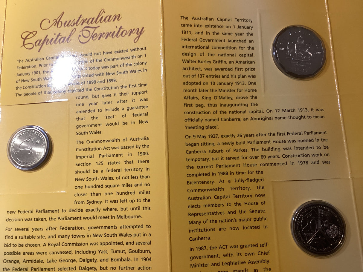 2001 State Series Uncirculated Coins. Full Set of 9