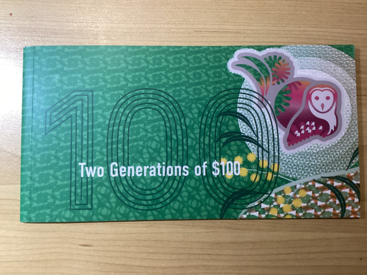 Two Generations of $100 Australian Banknotes