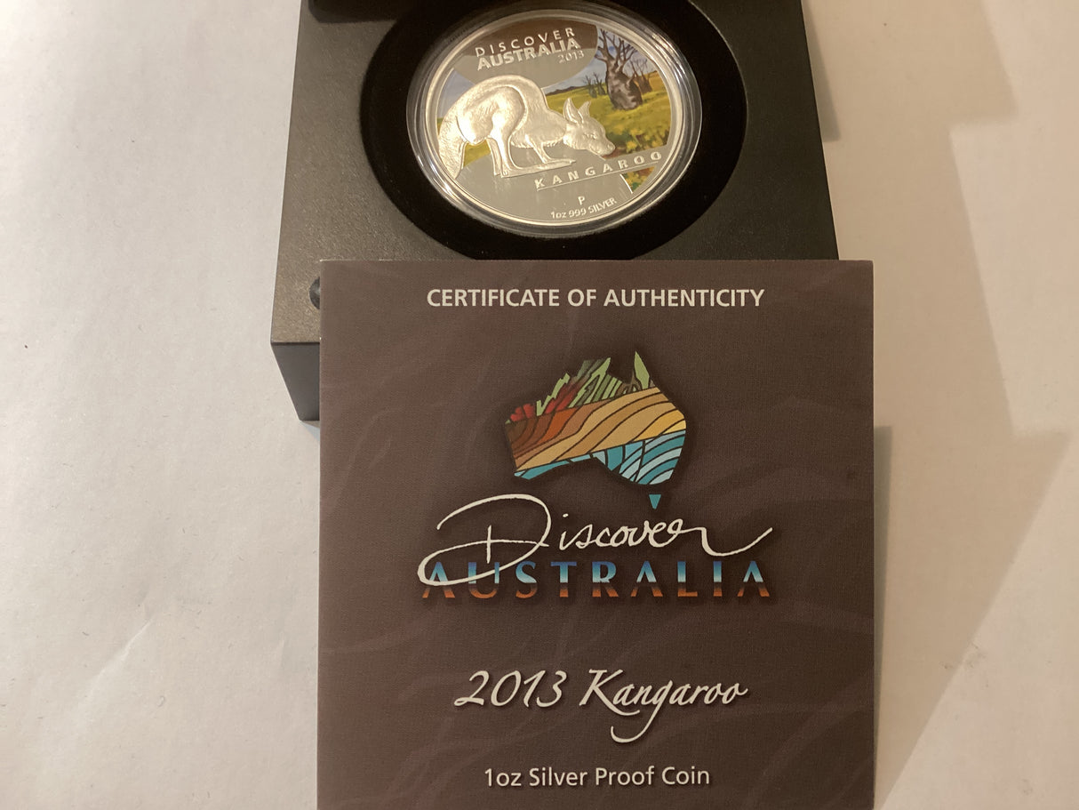 2013 $1 Discover Australia - Kangaroo - 1oz Silver Proof Coin