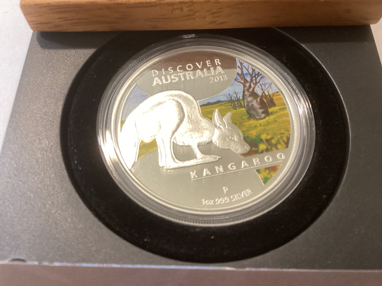 2013 $1 Discover Australia - Kangaroo - 1oz Silver Proof Coin