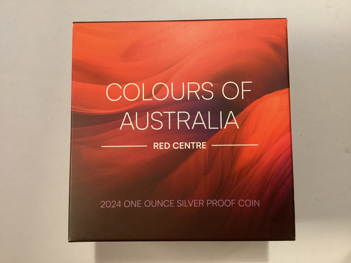 2024 $1 1oz Silver Proof Coin. Colours of Australia. Red Centre.