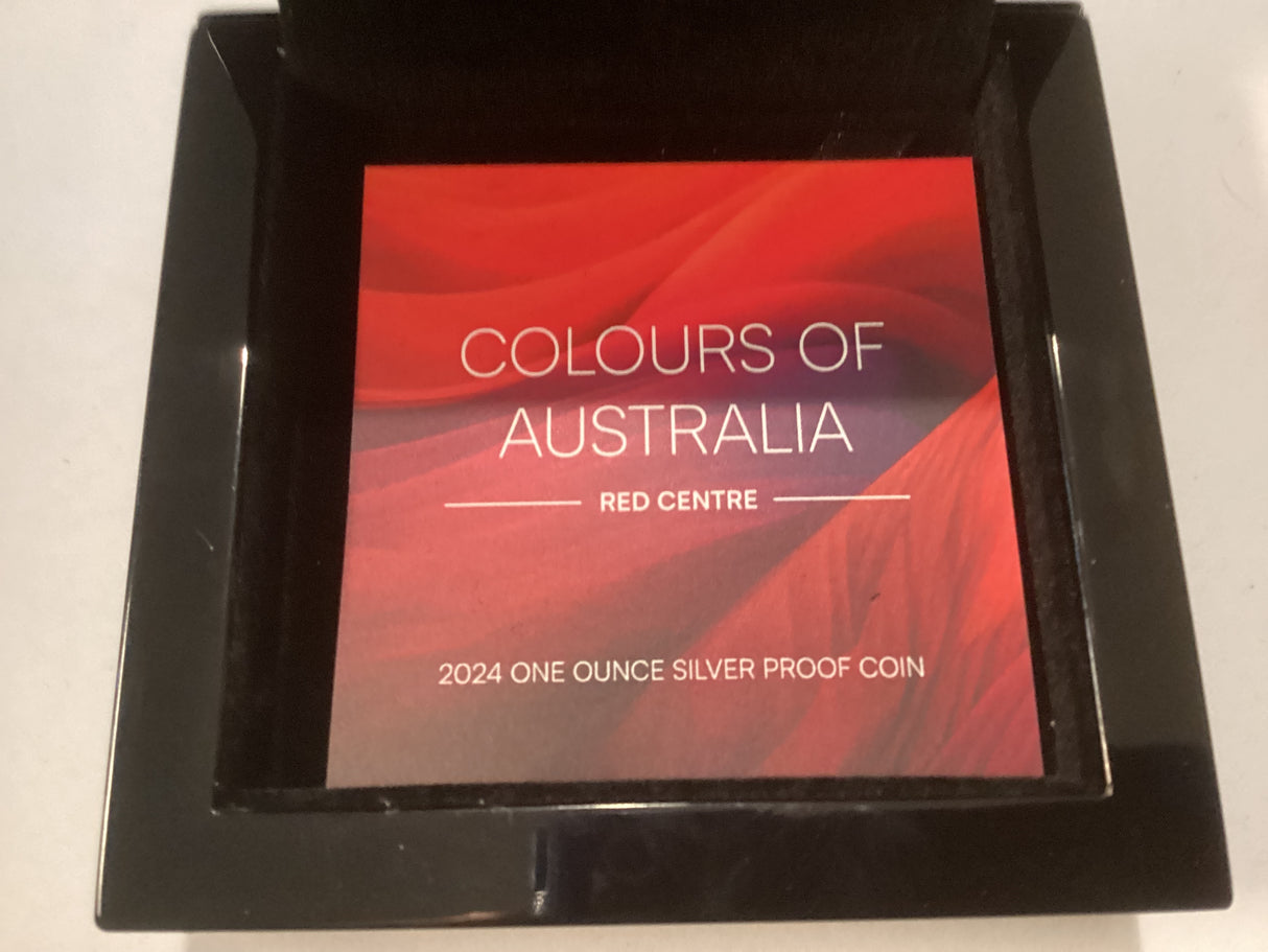 2024 $1 1oz Silver Proof Coin. Colours of Australia. Red Centre.