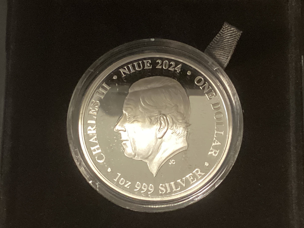 2024 $1 1oz Silver Proof Coin. Colours of Australia. Red Centre.