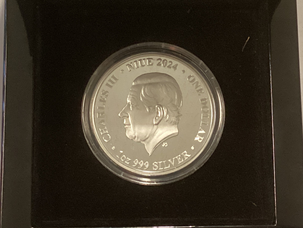 2024 $1 1oz Silver Proof Coin. Mars from Phobos.