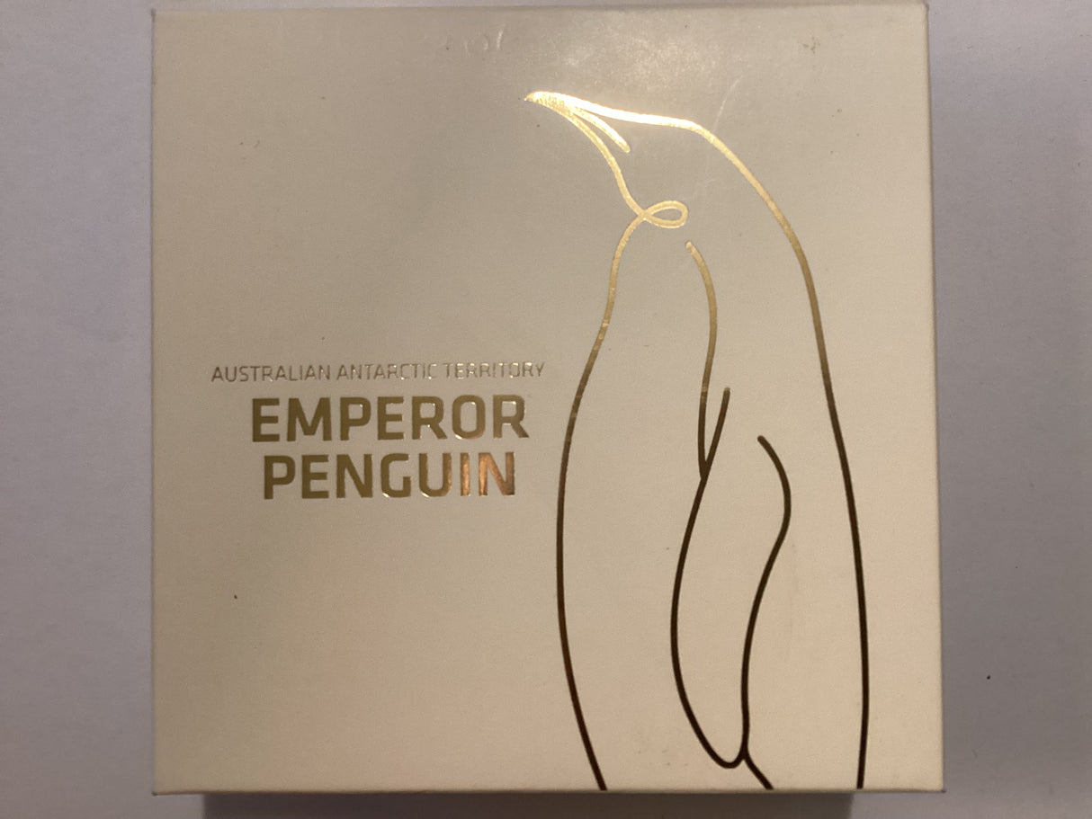 2023 $5 Silver Proof Coin. Australian Antarctic Territory. Emperor Penguin.