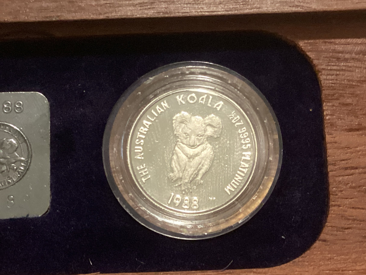 1988 $50 First Proof Issue. 1/2oz Platinum. Australian Koala.