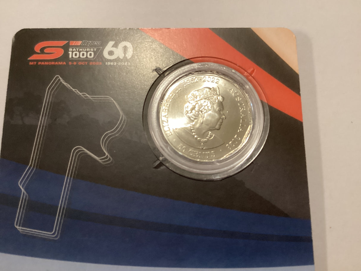 2023 50c Carded Coin. 60th Anniversary of the Bathurst Great Race