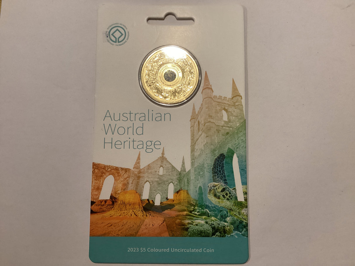 2023 $5 Coloured Uncirculated Coin. Australian World Heritage