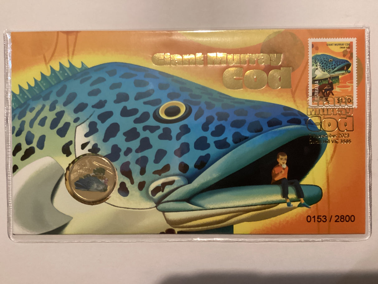 2023 $1 Coloured PNC. Giant Murray Cod. Impressions. 2800 Issued