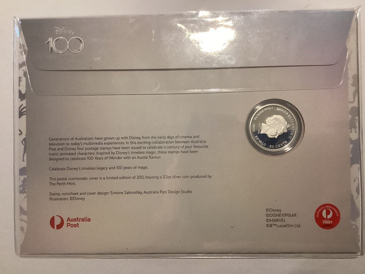 2023 50c 1/2oz Silver PNC. Disney 100 Years of Wonder. Impressions. 200 made.