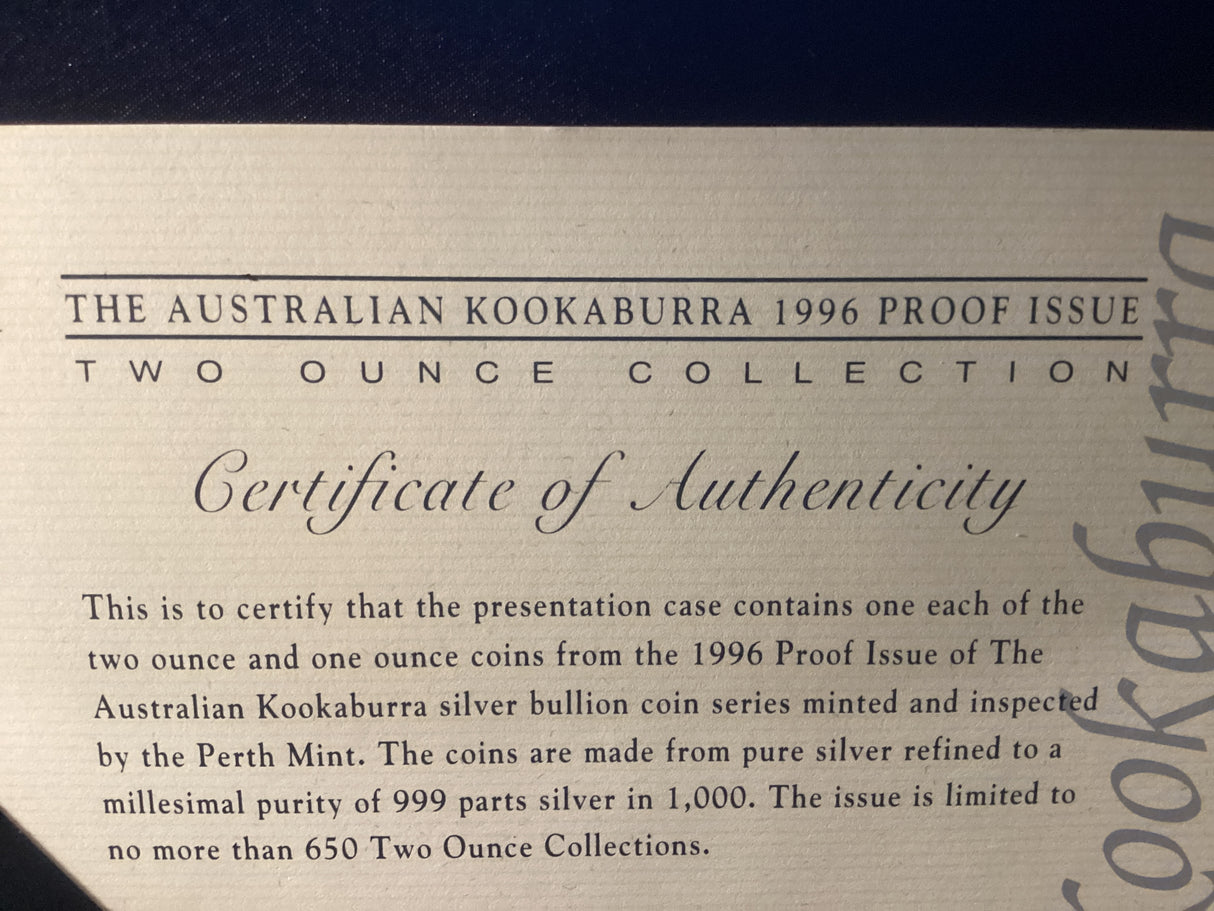 1996 The Australian Kookaburra Proof Issue - 2oz Collection