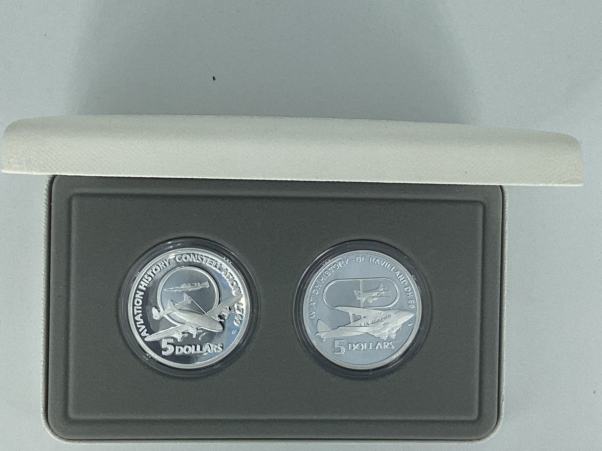 2009 Masterpieces in Silver. Aviation. Flying Through Time. Two Coin Silver Set.