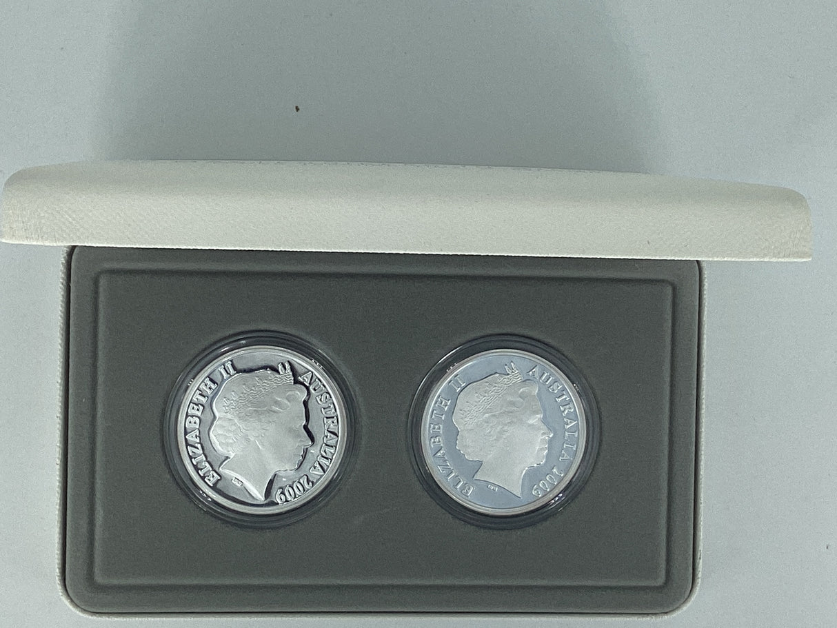 2009 Masterpieces in Silver. Aviation. Flying Through Time. Two Coin Silver Set.