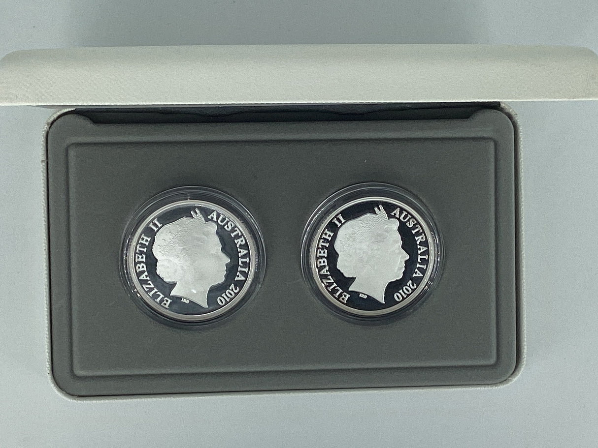 2010 Masterpieces in Silver. Aviation. Flying Through Time. Two Coin Silver Set