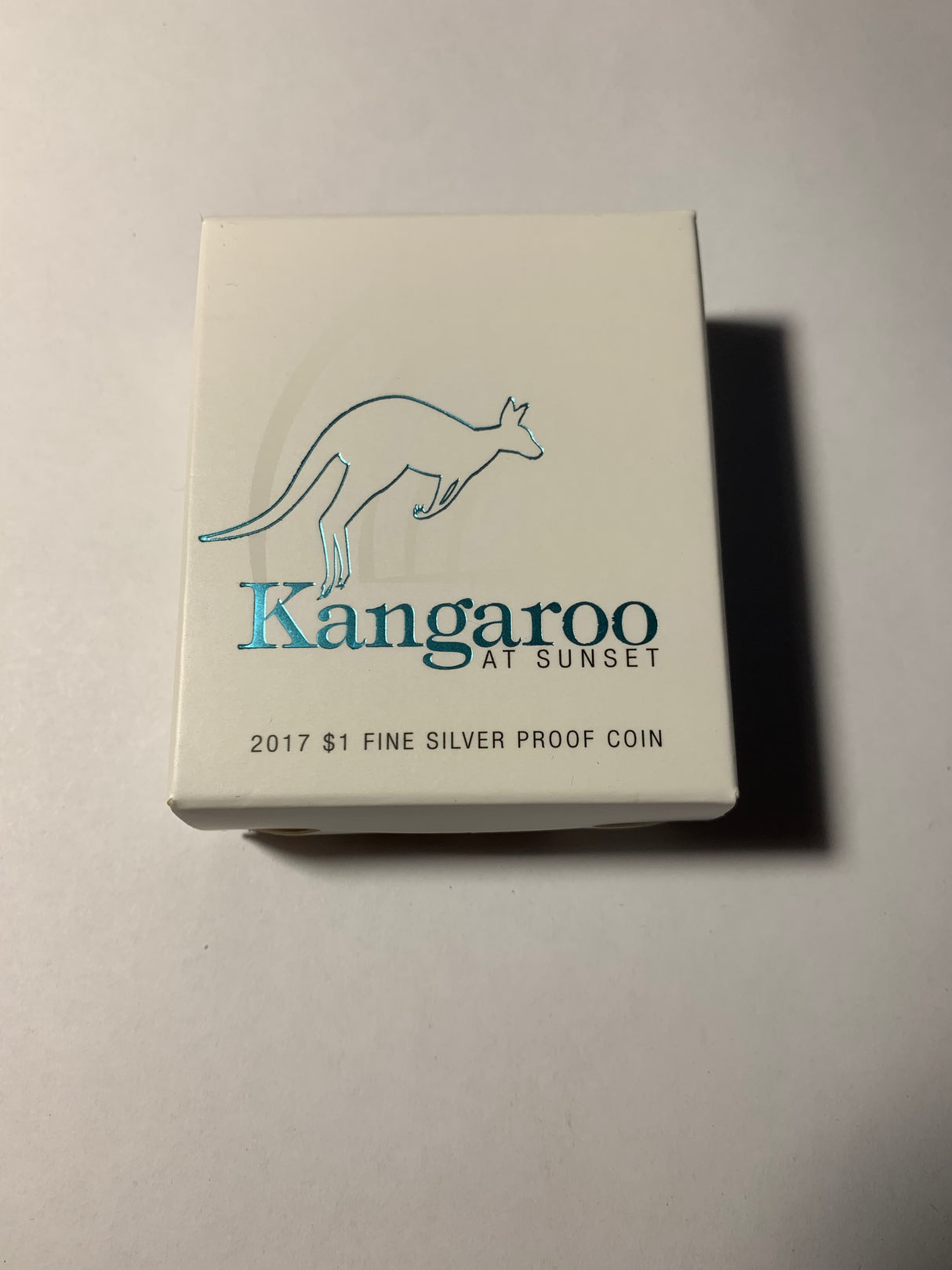 2017 $1 Fine Silver Proof Coin. Kangaroo at Sunset.