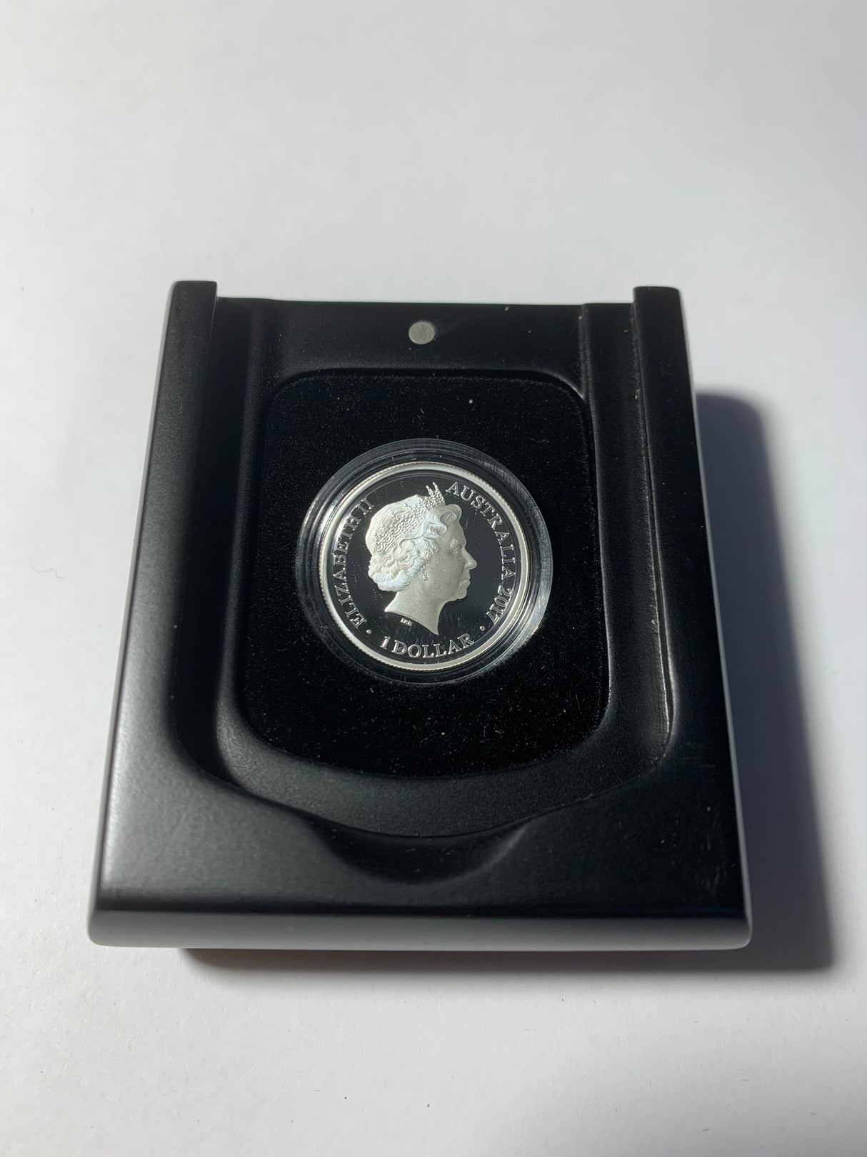 2017 $1 Fine Silver Proof Coin. Kangaroo at Sunset.