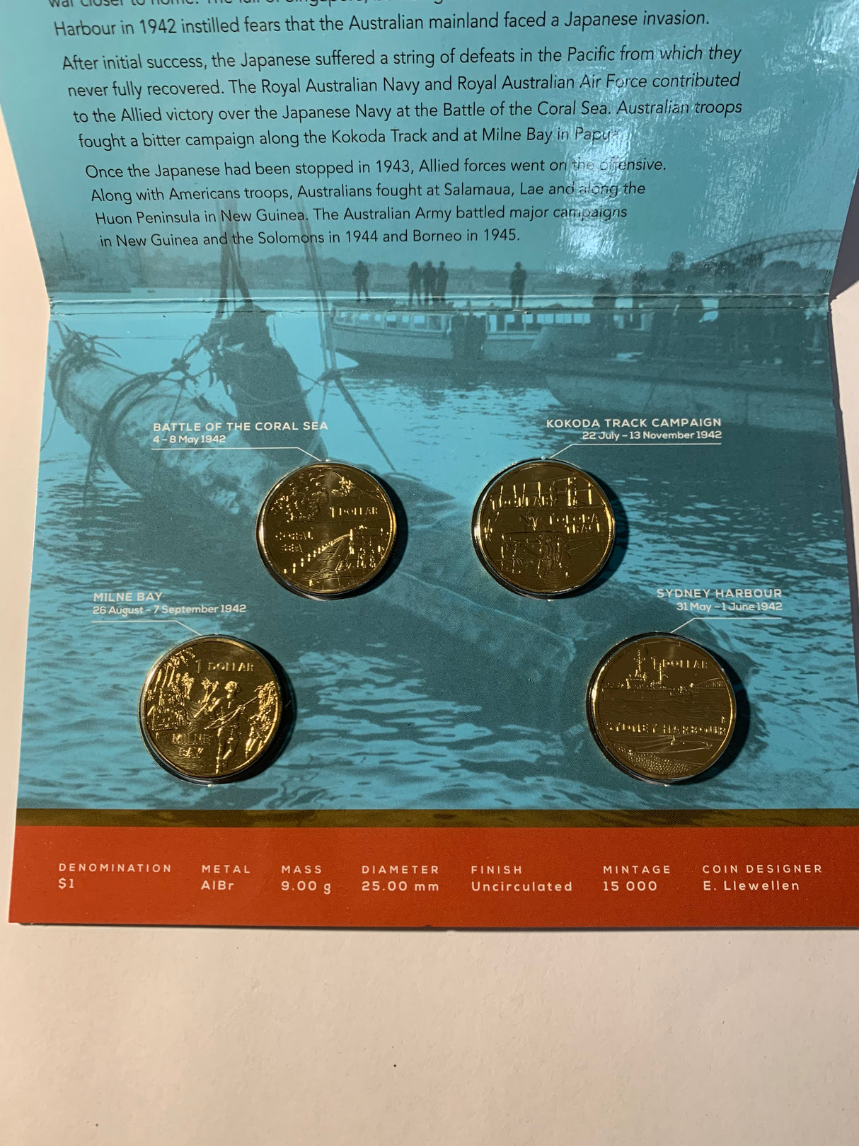 2017 $1 Uncirculated Four Coin Set. A War Close to Home.
