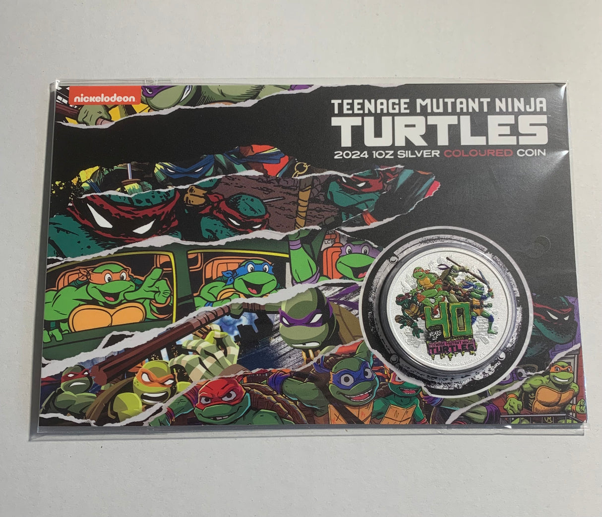 Teenage Mutant Ninja Turtles 2024 1oz Silver Coloured Coin in Card