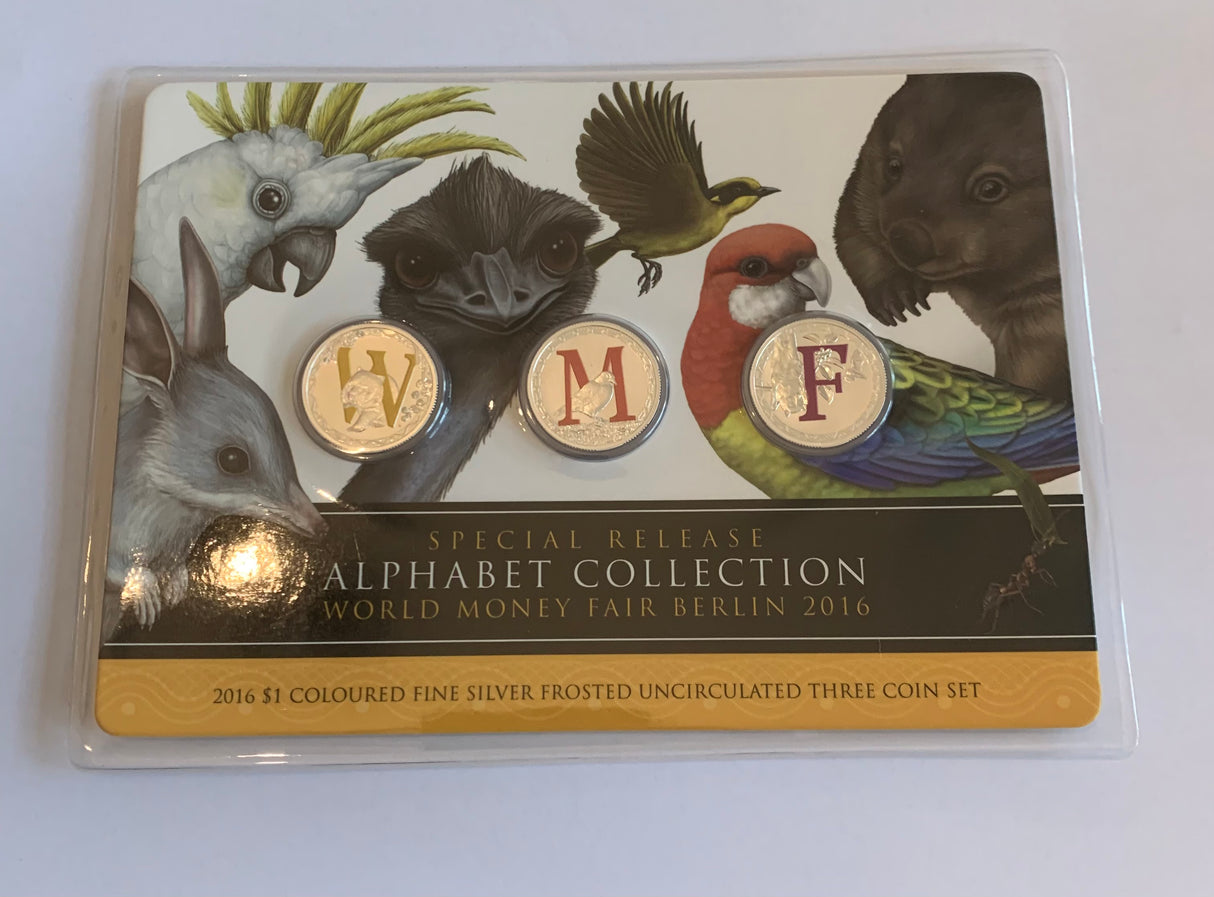 2016 Alphabet Collection WMF Berlin Special Release. $1 Silver 3 Coin Set