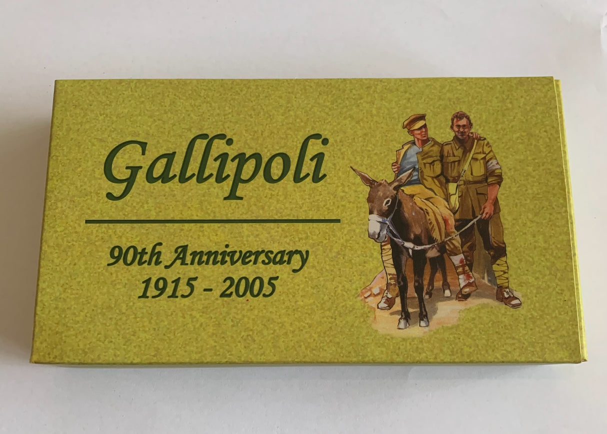 2005 Gallipoli 90th Anniversary 2 x 1 Ounce Coloured Silver Proof Coin Set