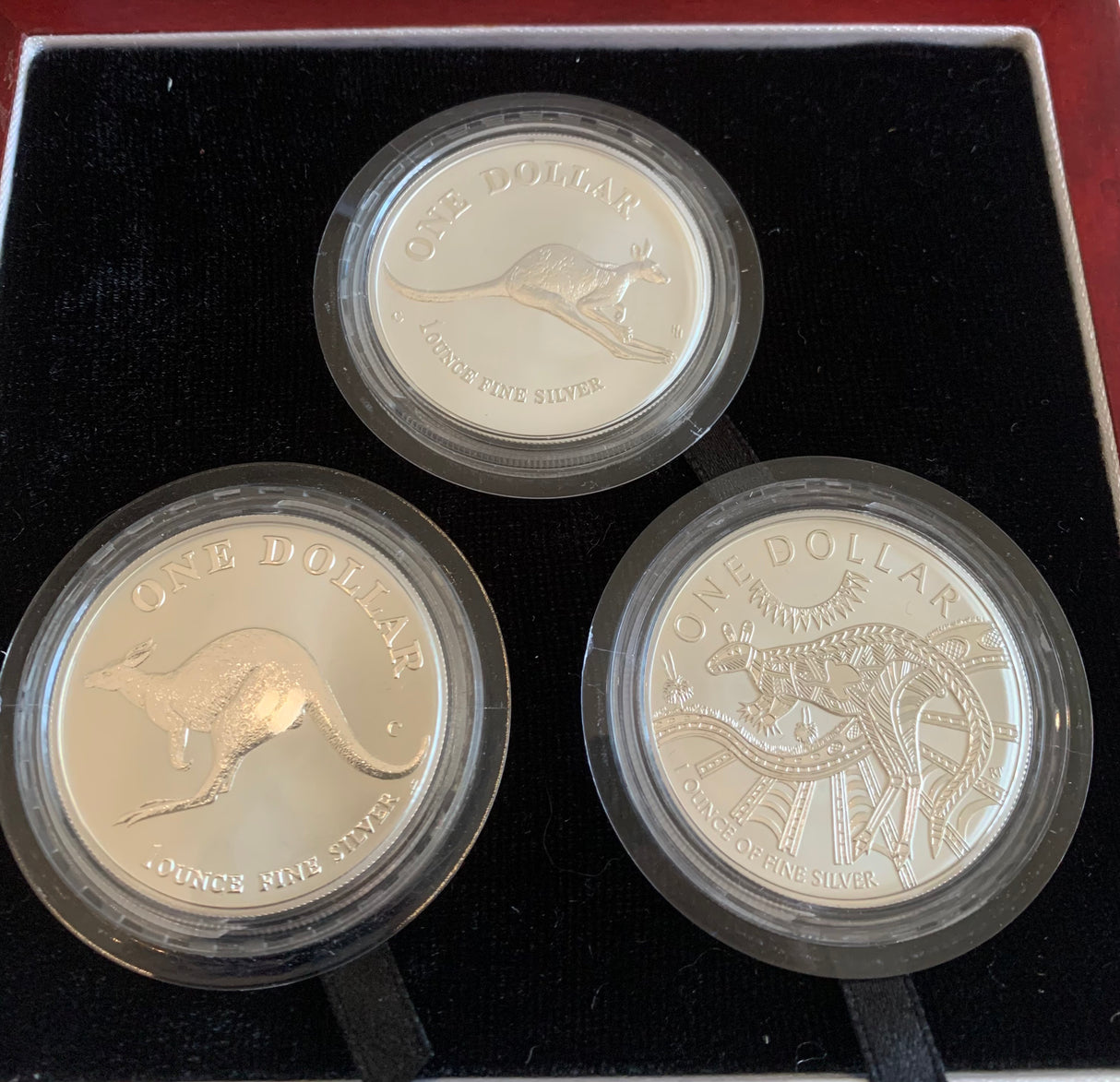 2003 Beijing Coin Show - Australian Silver Kangaroo Trio - 3 x 1oz Silver Kangaroo Coins