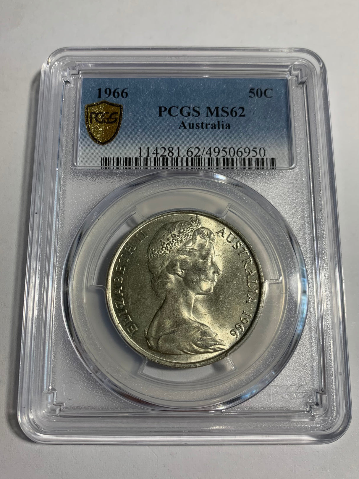 1966 Australian 50c. PCGS MS62