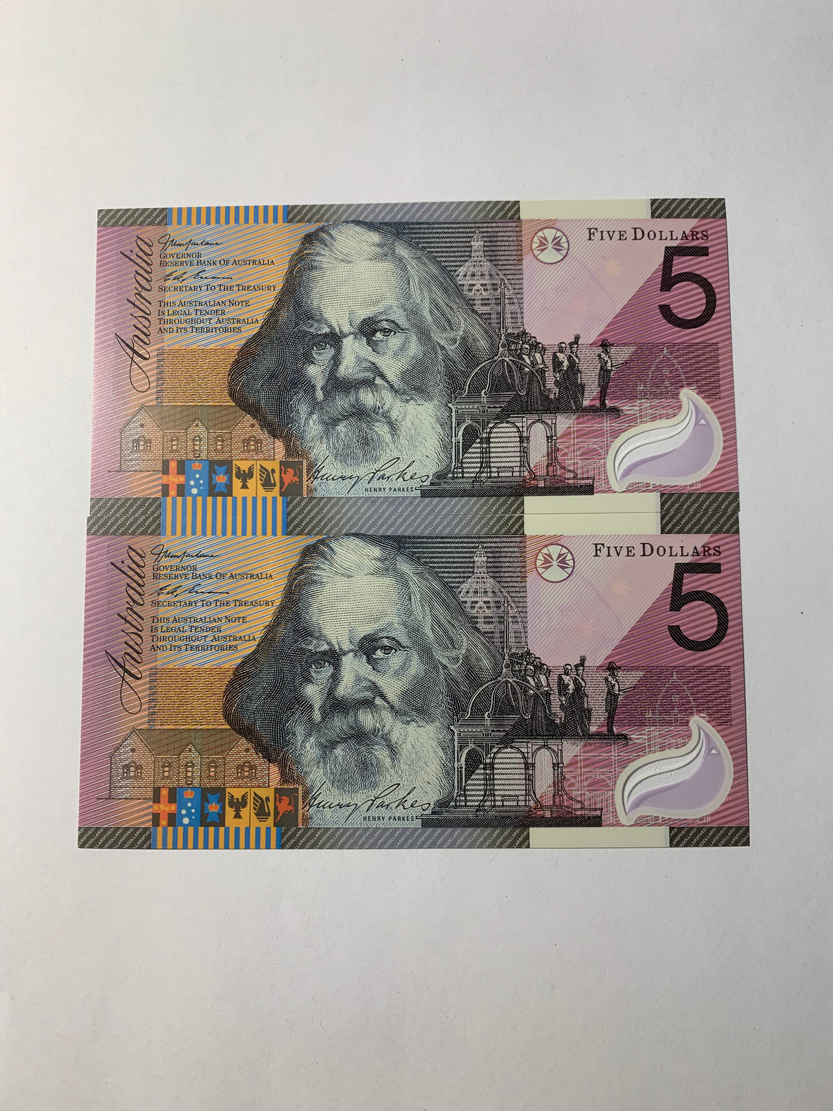 2001 $5 Last Prefix Banknote. Uncirculated. Run of 2. R219L