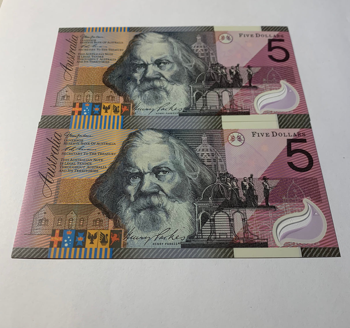 2001 $5 Last Prefix Banknote. Uncirculated. Run of 2. R219L