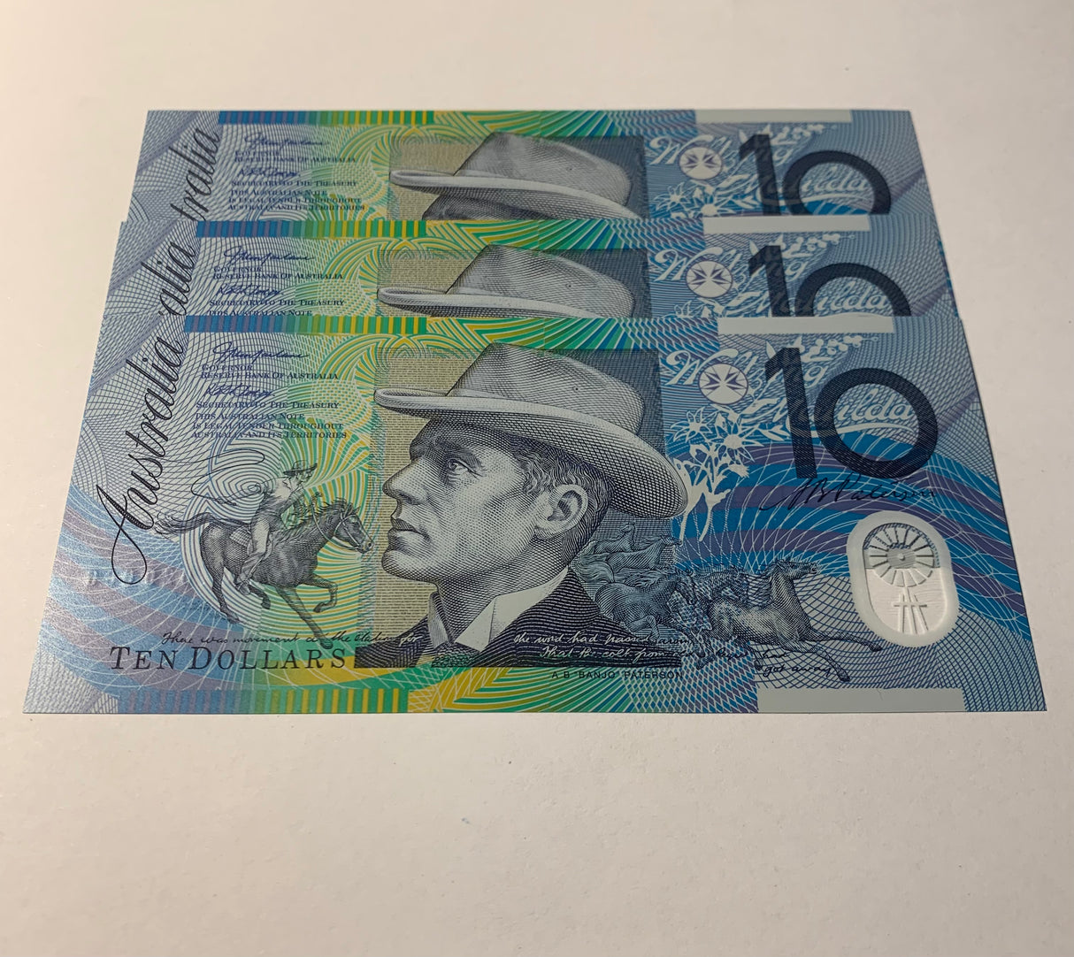 2002 $10 First Prefix Banknote. Uncirculated. Run of 3. R320aF