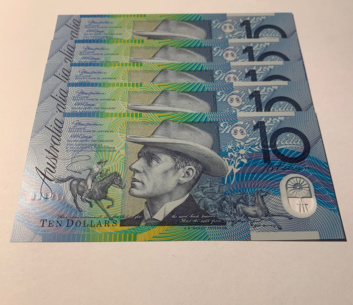 2002 $10 First Prefix Banknote. Uncirculated. Run of 5. R320aF