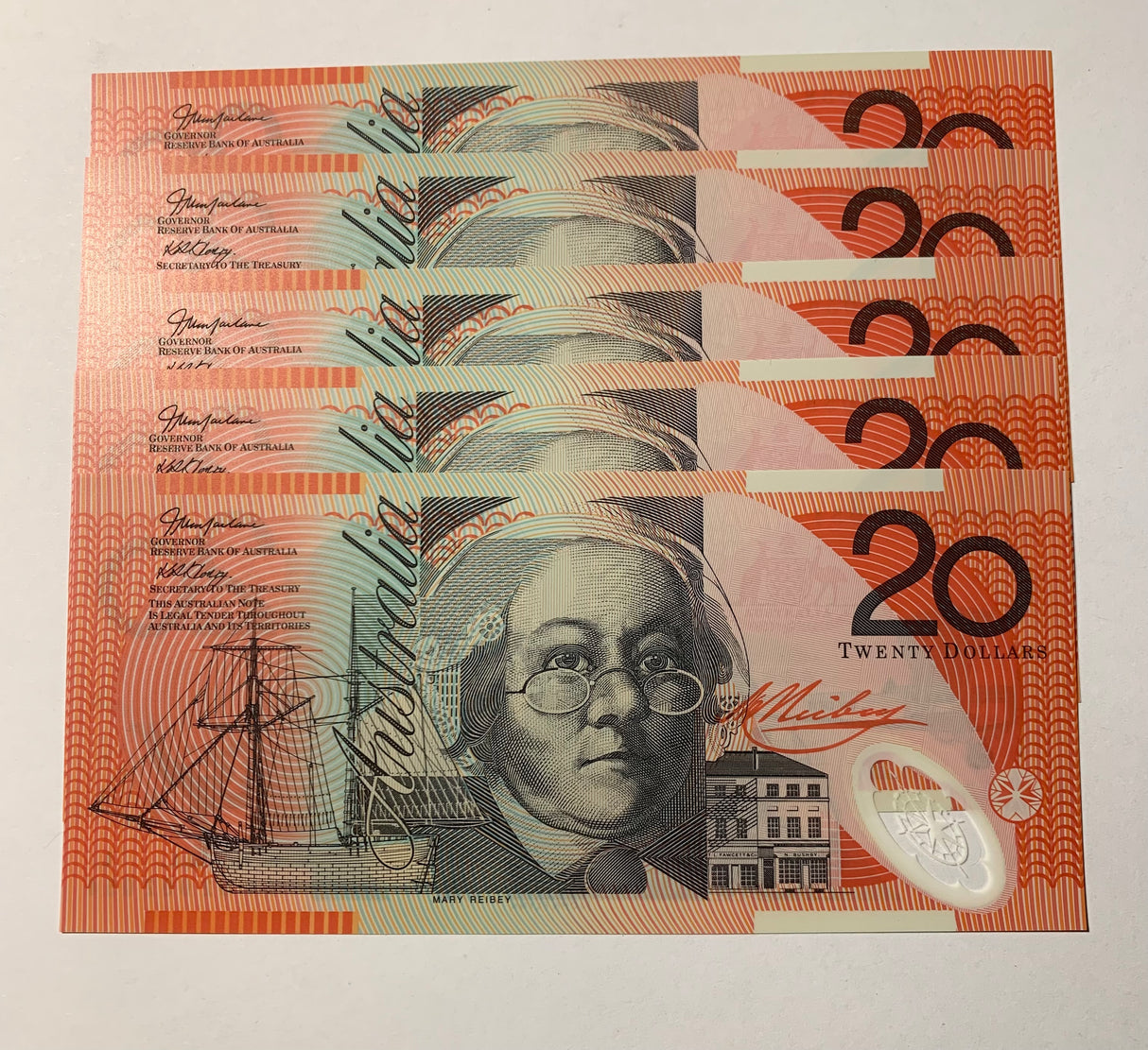 2002 $20 First Prefix Banknote. Uncirculated. R420aF. Run of 5. R420aF