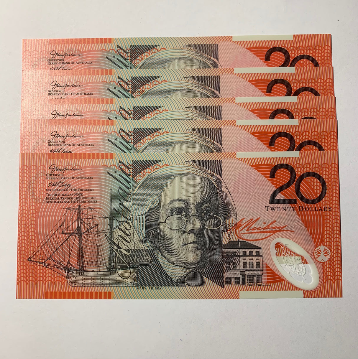 2005 $20 First Prefix Banknote. Uncirculated. Run of 5. R420cF