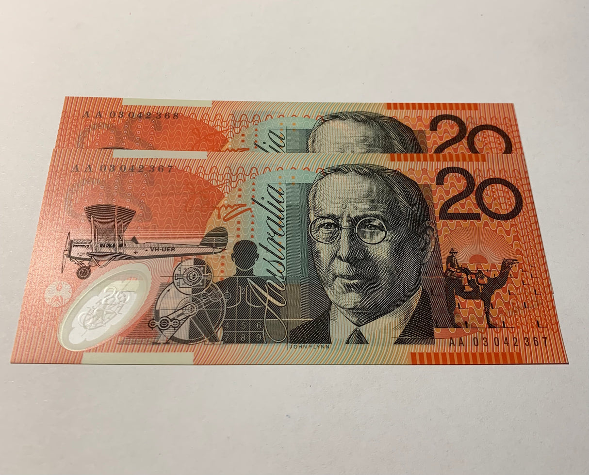 2003 $20 First Prefix Banknote. Uncirculated. Run of 2. R420bF