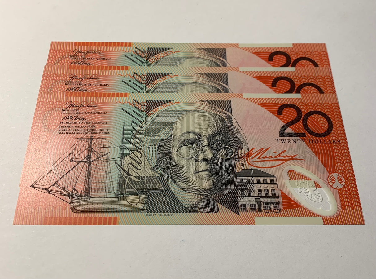 2002 $20 First Prefix Banknote. Uncirculated. Run of 3. R420aF