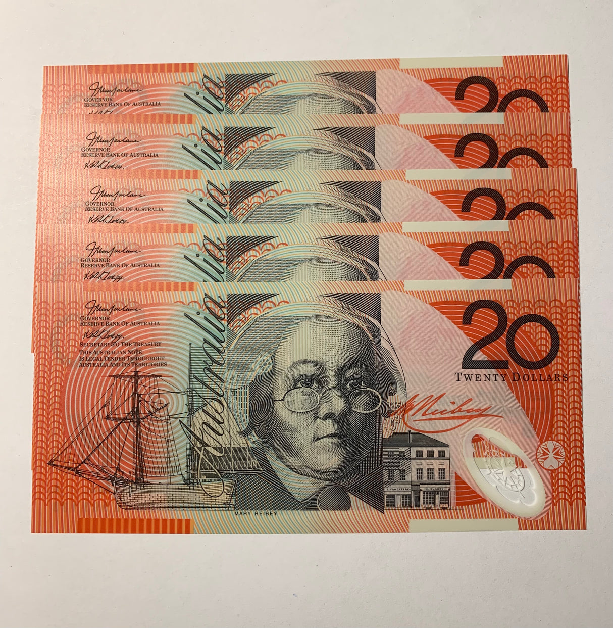 2002 $20 Last Prefix Banknote. Uncirculated. Run of 5. R420aF.