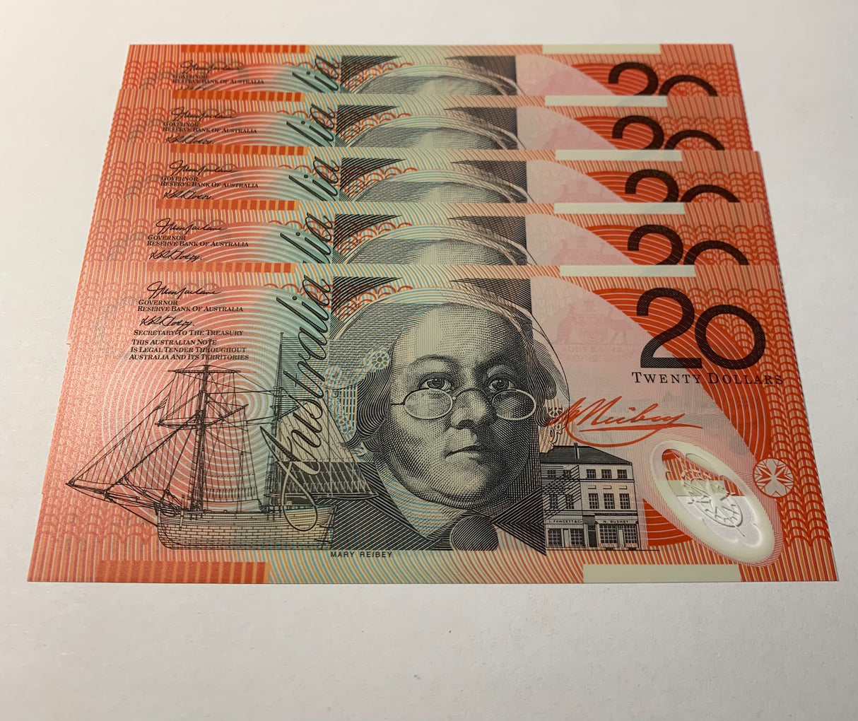 2002 $20 Last Prefix Banknote. Uncirculated. Run of 5. R420aF.